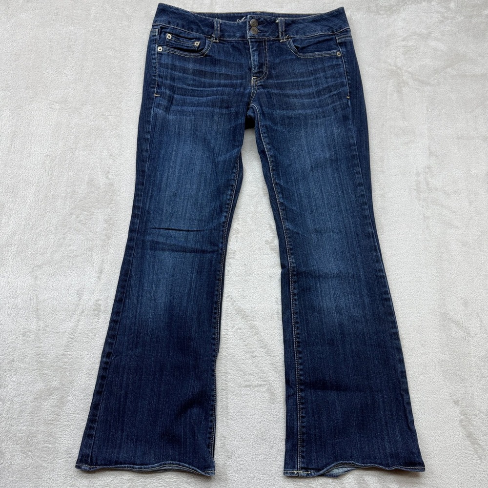 American Eagle Jeans Women's 8 Artist Dark Wash Blue Stretch Flare Boho Denim